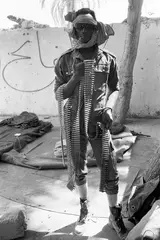 Combattant Gorane, Tchad by José Nicolas, 1987, Tirage argentique, légendé et signé au dos par le photographe, sold Feb 2025