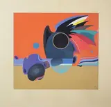 Composition géométrique by Anatoliy Poutiline, Gouache monogrammée en bas à droite, sold Oct 2017