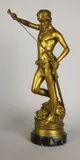David et Goliath by Antonin Mercié, Epreuve en bronze à patine vieil or, sold Oct 2017