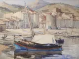 Port de pêche by Jules Lentrein, Aquarelle signée en bas à droite, sold May 2017
