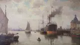 Le port by Gustave Mascart, Toile signée en bas à gauche, sold May 2017