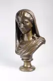Buste de jeune fille by Eugène-Antoine Aizelin, 1864, Epreuve en bronze à patine brun foncé nuancé, sold May 2017