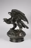 Aigle ailes étendues bec ouvert (terrasse avec profil) by Antoine-Louis Barye, Epreuve en bronze à patine brun foncé nuancé, sold May 2017