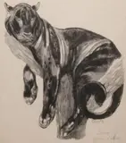 Panthère branchée by Paul Jouve, Lithographie originale, sold May 2017