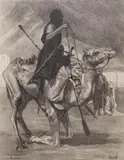 Touareg baraquant c. 1933 by Paul Jouve, Lithographie originale sur papier japon signée dans le planche en bas à droite, sold May 2017