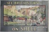 See Britan first on Shell. Cheddar gorge by Charles Fouqueray, Affiche lithographique en couleurs signée dans la planche, sold May 2017