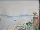 Vue de Trapani en Sicile by Marie Lucas Robiquet, Aquarelle sur papier signé et situé en bas à droite, sold May 2017