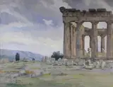Vue d'athenes by Charles-Maurice Vasnier, 1938, Aquarelle, sold May 2017