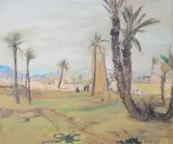 Ville marocaine by Henri Jean Pontoy, 1936, Aquarelle gouachée sur papier signé, sold May 2017