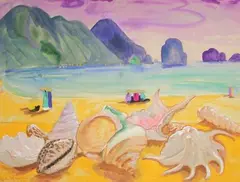 La baie d'Halong by André Maire, Aquarelle et gouache sur papier signé et daté en bas à gauche, sold May 2017