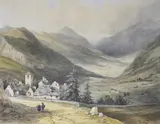 Paysage de montagne by Pierre-Justin Ouvrié, 1832, Aquarelle signée et datée en bas à gauche, sold Mar 2017