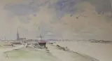 Vue de Bordeaux by Louis Chervin, Aquarelle signée et située en bas à gauche, sold Mar 2017