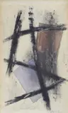 Composition abstraite by Jean Signovert, Technique mixte, fusain et gouache signé en bas à droite, sold Mar 2017