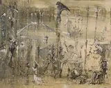Carnaval de Venise by Daniel Louradour, Encre, aquarelle et rehauts de gouache, sold Mar 2017