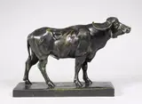 Le buffle d'eau by Antoine-Louis Barye, Epreuve en bronze à patine brun vert nuancé, sold Mar 2017