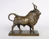 Taureau vainqueur by Auguste Clésinger, Epreuve en bronze à patine brun clair nuancé, sold Mar 2017