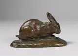 Lapin oreilles dressées by Antoine-Louis Barye, Epreuve en bronze à patine brun richement nuancé, sold Mar 2017