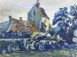 Eglise du village by Frank-Will, 1918, Aquarelle signée «Frank», sold Dec 2016