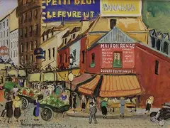 Lefèvre Utile by Lucien Génin, Gouache signée en bas à gauche, sold Dec 2016