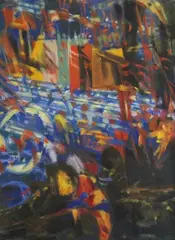 La ville la nuit by Jean Bertholle, 1961, Gouache signée et datée en bas à droite, sold Dec 2016