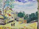 Rue Girardon, le Château des Brouillards by Élisée Maclet, 1943, Aquarelle signée, sold Dec 2016