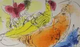 L'accordéoniste by Marc Chagall, 1957, Lithographie en couleur, sold Dec 2016
