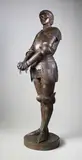 Jeanne d'Arc devant ses juges by Louis-Ernest Barrias, Epreuve en bronze à patine brun rouge signée «E, sold Dec 2016