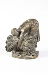 La botteleuse by Jules Dalou, Epreuve en bronze à patine brun foncé nuancé, sold Dec 2016