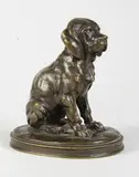 Chien assis by Henri Alfred Jacquemart, Epreuve en bronze à patine brun nuancé, sold Dec 2016