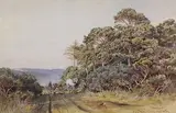 Vue de Bow Hill, Sussex by Charles Harmony Harrison, Aquarelle située et datée, sold Nov 2016