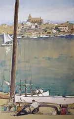 Palma by Jean Bouchaud, 1928, Gouache signée en bas à gauche et située, sold Nov 2016