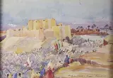 Harka des Glonas à Ouarzazate by Maurice Tranchant de Lunel, Aquarelle signée et située en bas à droite, sold Nov 2016