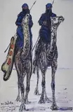 Les Touaregs du Hoggar by Paul Élie Dubois, Aquarelle, pastel et encre de chine sur papier signé et titré en bas à gauche, avec indica, sold Nov 2016