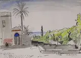 Villa abd-el-Tif en 1947 by Etienne Bouchaud, Aquarelle signée en bas à droite, sold Nov 2016