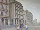 Rue Sadi Carnot à Alger, circa 1947 by Etienne Bouchaud, Gouache signée en bas à droite, sold Nov 2016