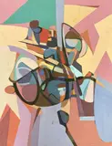 Composition abstraite by Carlo Marangio, 1975, Gouache sur papier signée et datée en bas à droite, sold Oct 2025