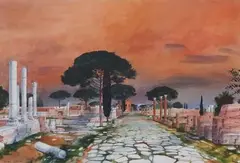 Pompéi by Michel Ciry, 1974, Aquarelle, sold Oct 2025