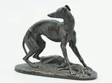 La levrette au lièvre by Jean-François-Théodore Gechter, Épreuve en bronze, fonte d'édition à patine noir nuancé, sold Apr 2010