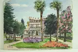 Casino et jardin" by Roland Hamon, 1965, Aquarelle située en bas à gauche et signée en bas à droite, sold Feb 2010