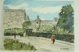 Pays basque espagnol, entrée de fort" by Roland Hamon, 1970, Aquarelle située en bas à gauche et signée en bas à droite, sold Feb 2010