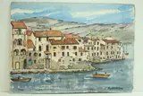 Vieilles maisons à St Florent" by Roland Hamon, 1969, Aquarelle située en bas à gauche et signée en bas à droite, sold Feb 2010