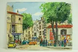 Aix en Provence, boulevard du roi René" by Roland Hamon, 1971, Aquarelle située en bas à gauche et signée en bas à droite, sold Feb 2010