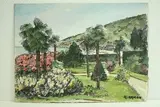 Pallanza, terrassse et palmiers" by Roland Hamon, 1965, Aquarelle située en bas à gauche et signée en bas à droite, sold Feb 2010