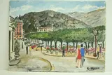 Lago di Como, Bellagio - Près du débarcadère" by Roland Hamon, 1967, Aquarelle située et datée en bas à gauche, sold Feb 2010