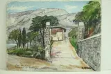 Lac de Côme, environs de Bellagio - Maison vers le port by Roland Hamon, Aquarelle située et titrée en bas à gauche, sold Feb 2010