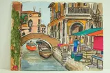 Venezia - Partie du marché aux poissons by Roland Hamon, Aquarelle située en bas à gauche et signée en bas à droite, sold Feb 2010