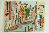 Venizia - Angle du rio St Pantalon" by Roland Hamon, 1981, Aquarelle située et datée en bas à gauche, sold Feb 2010