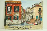 Venezia - Rio San Pantalon by Roland Hamon, Aquarelle située en bas à gauche et signée en bas à droite, sold Feb 2010