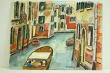 Venezia - Rio dans le quartier San Giovani" by Roland Hamon, 1981, Aquarelle située et datée en bas à gauche, sold Feb 2010