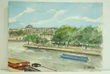 Paris - Le Vert Galant et le Louvre" by Roland Hamon, 1970, Aquarelle située et datée en bas à gauche, sold Feb 2010